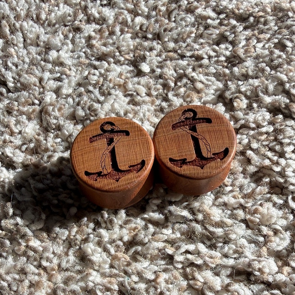 Wooden Anchor Design Plugs Omerica Organic 25mm